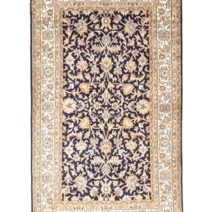 Silketeppe - Kashmir silke - 127 x 74 cm - blå