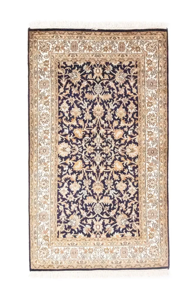 Silketeppe - Kashmir silke - 127 x 74 cm - blå