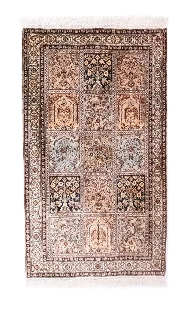 Silketeppe - Kashmir silke - 135 x 78 cm - flerfarget