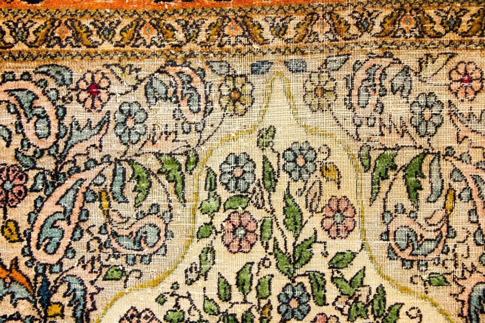 Silketeppe - Kashmir silke - 150 x 92 cm - flerfarget
