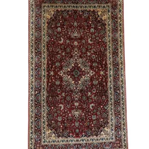Silketeppe - Kashmir silke - 150 x 90 cm - mørk rød
