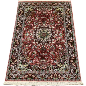 Silketeppe - Kashmir silke - 152 x 91 cm - mørk rød
