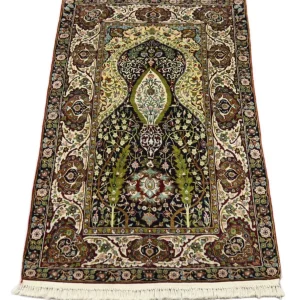 Silketeppe - Kashmir silke - 152 x 98 cm - svart