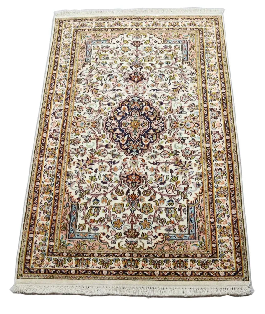 Silketeppe - Kashmir silke - 154 x 93 cm - beige