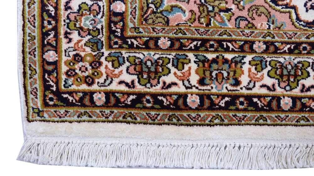 Silketeppe - Kashmir silke - 154 x 93 cm - beige