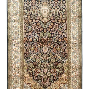 Silketeppe - Kashmir silke - 156 x 95 cm - blå