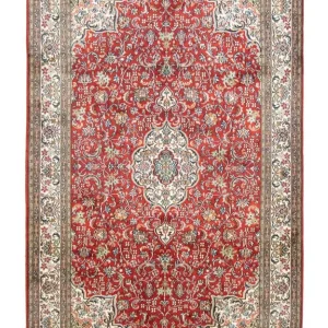 Silketeppe - Kashmir silke - 159 x 100 cm - rød