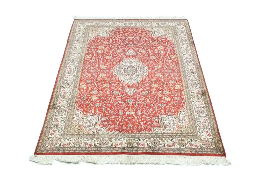 Silketeppe - Kashmir silke - 159 x 100 cm - rød