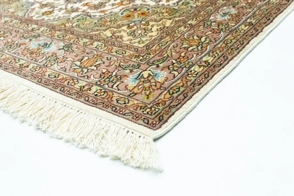 Silketeppe - Kashmir silke - 159 x 94 cm - beige