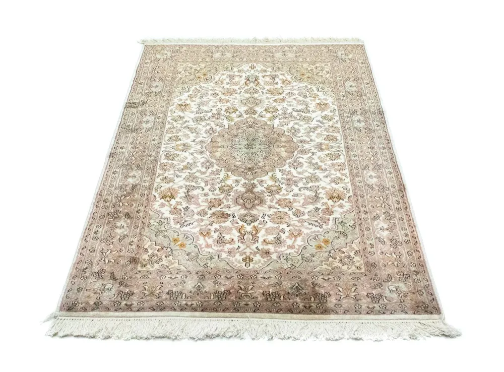 Silketeppe - Kashmir silke - 159 x 94 cm - beige