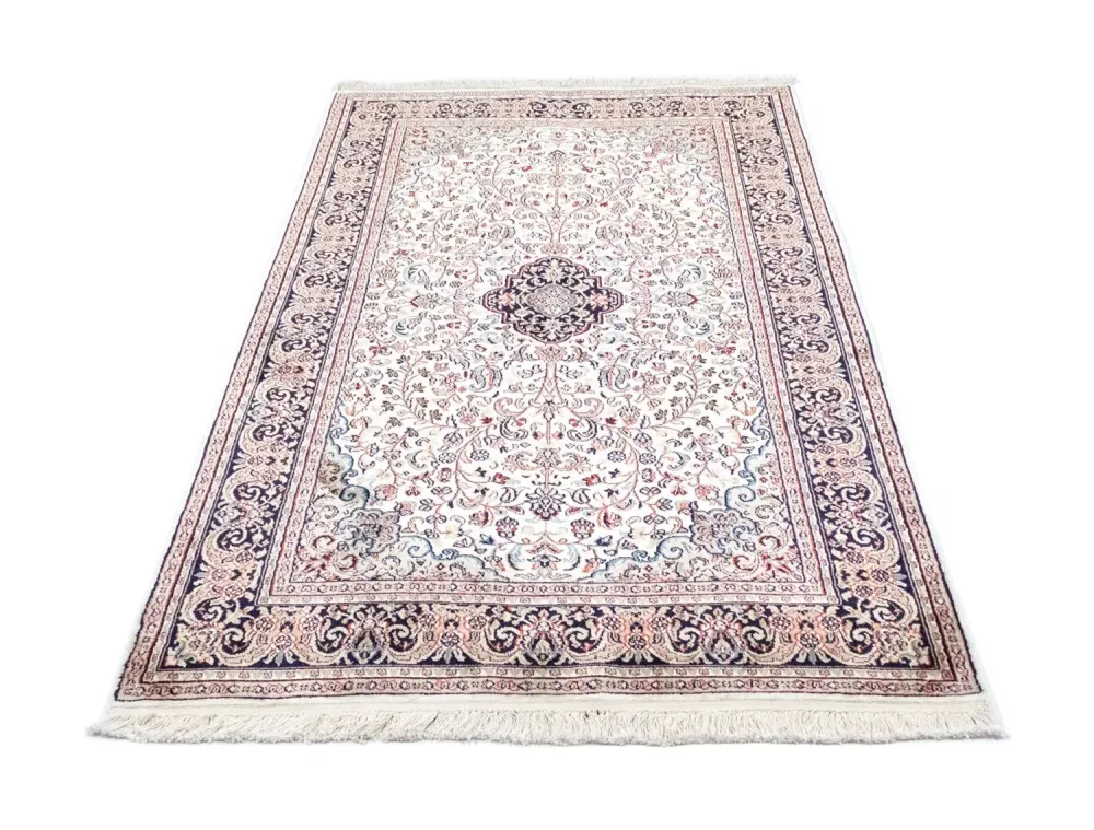 Silketeppe - Kashmir silke - 161 x 93 cm - blå