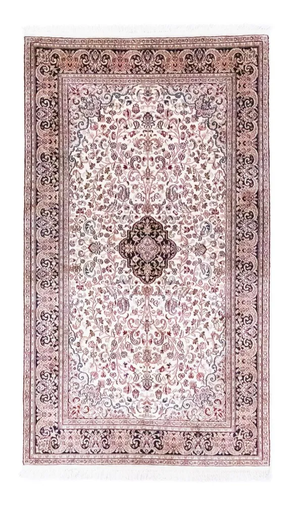 Silketeppe - Kashmir silke - 161 x 93 cm - blå