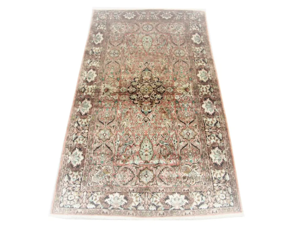 Silketeppe - Kashmir silke - 164 x 91 cm - brun