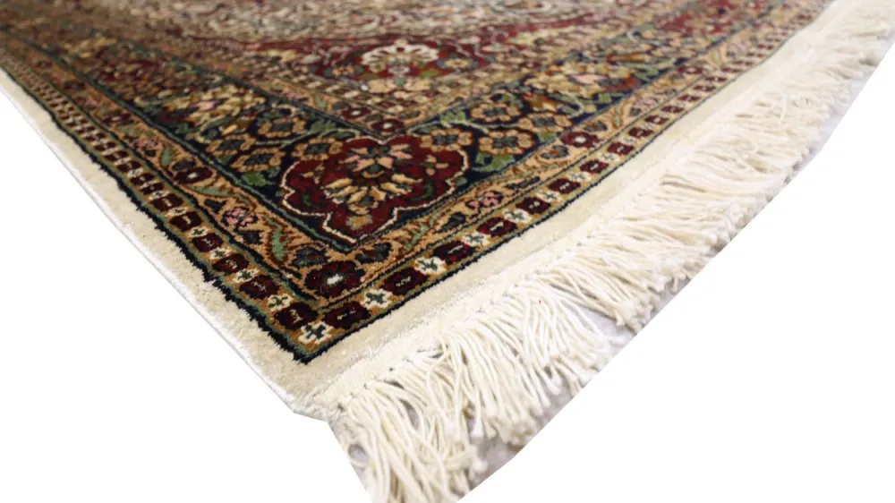 Silketeppe - Kashmir silke - 170 x 109 cm - rød