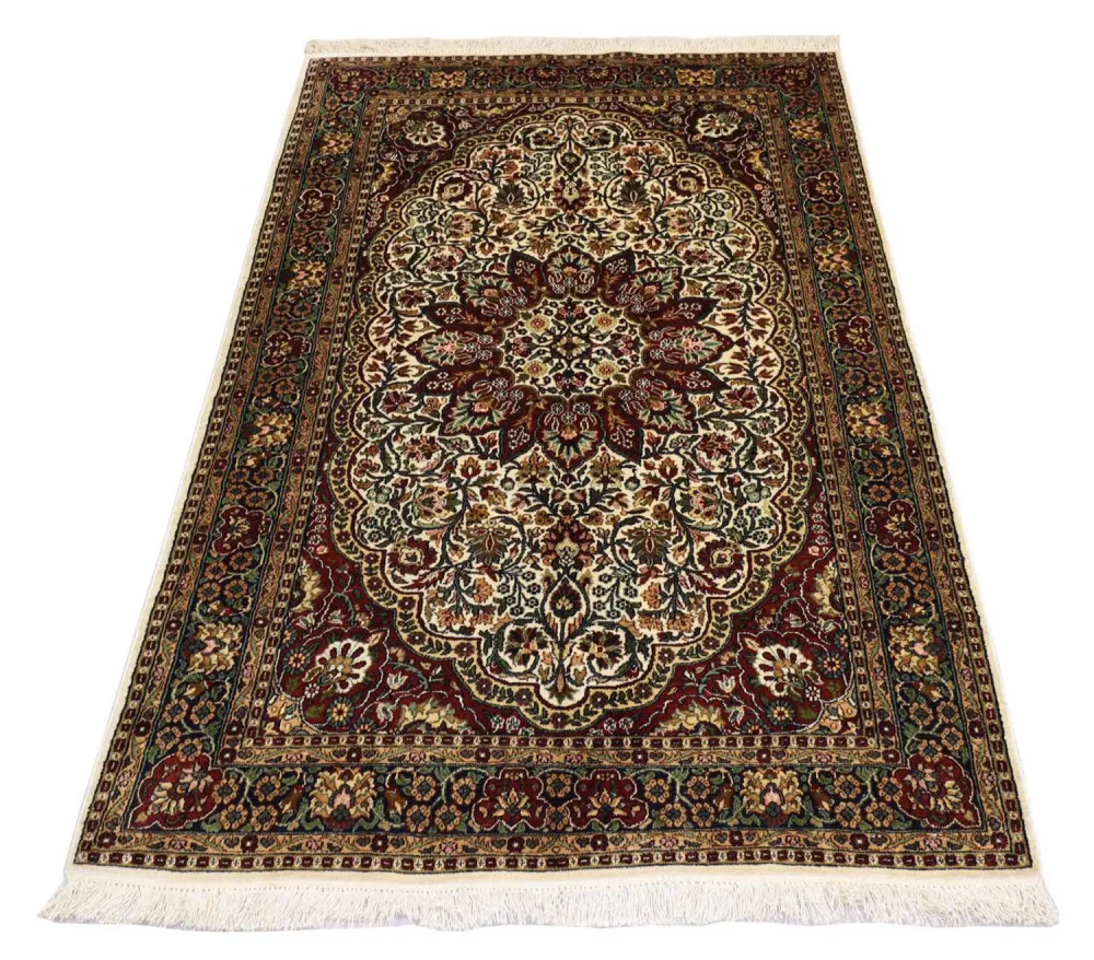 Silketeppe - Kashmir silke - 170 x 109 cm - rød