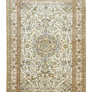 Silketeppe - Kashmir silke - 183 x 125 cm - beige