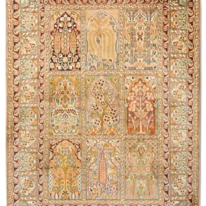 Silketeppe - Kashmir silke - 184 x 124 cm - flerfarget