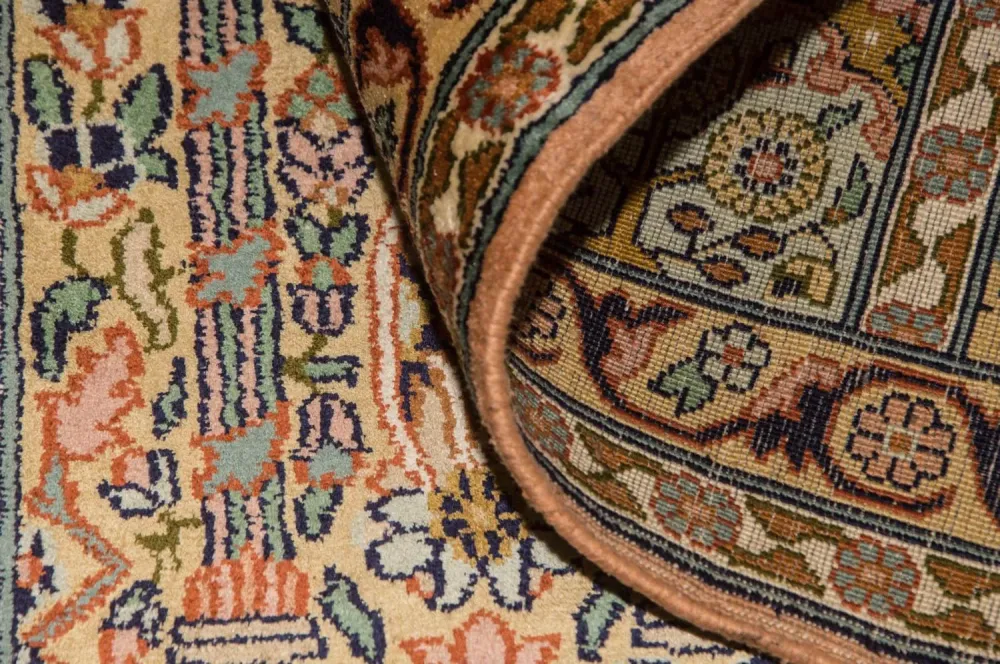Silketeppe - Kashmir silke - 184 x 124 cm - flerfarget