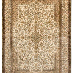 Silketeppe - Kashmir silke - 186 x 126 cm - beige