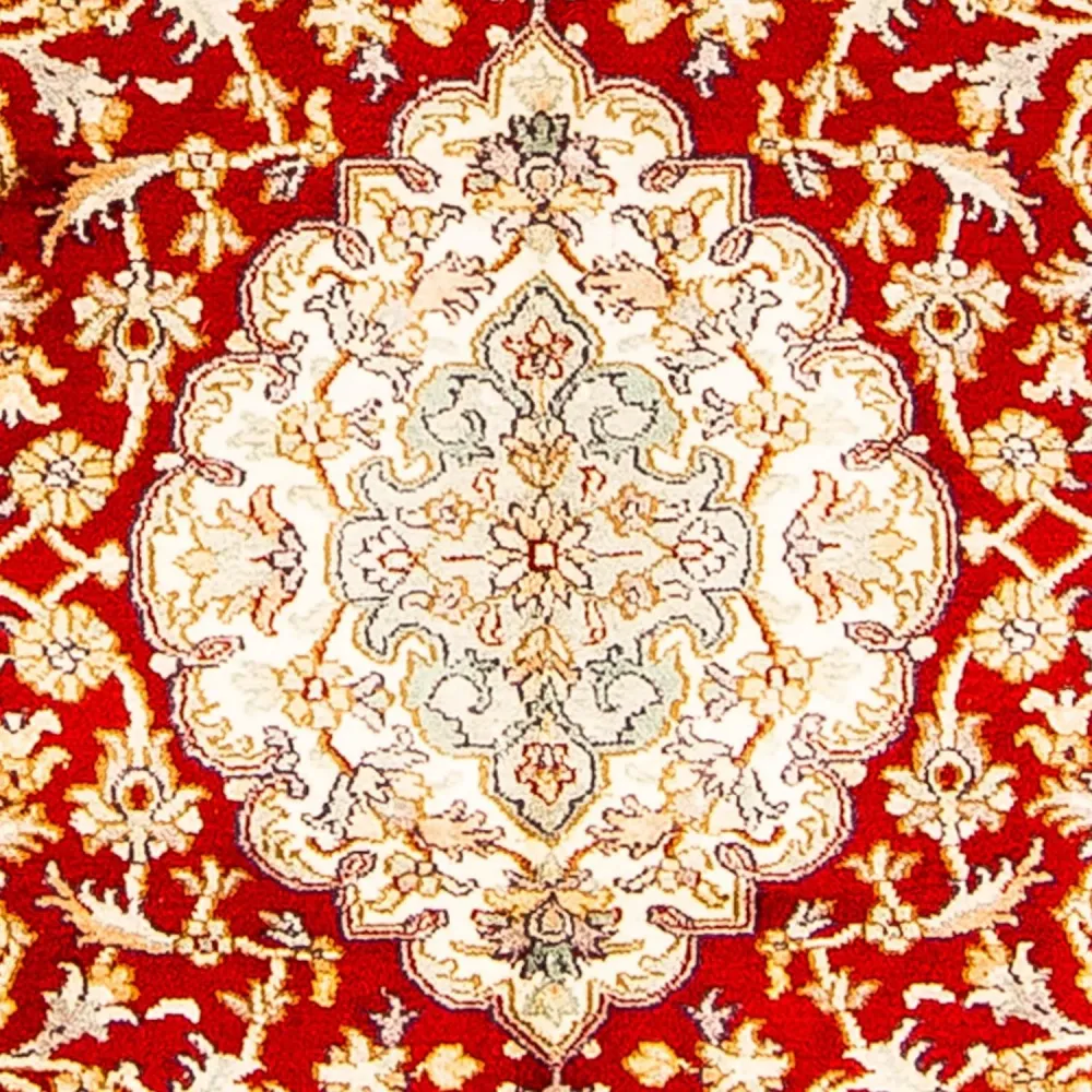 Silketeppe - Kashmir silke - 186 x 129 cm - rød