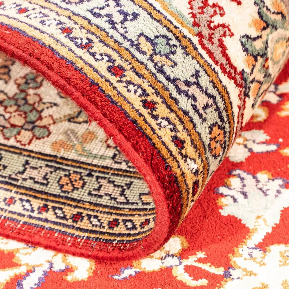 Silketeppe - Kashmir silke - 186 x 129 cm - rød