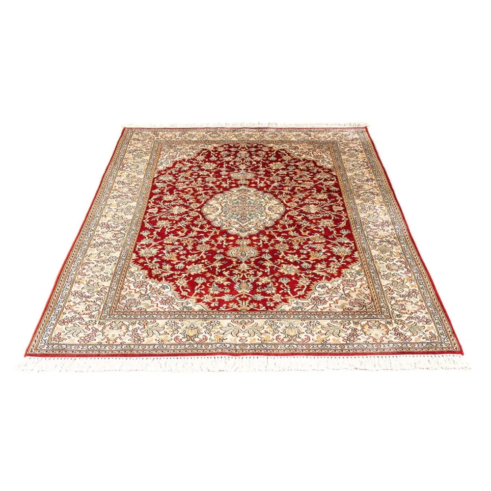 Silketeppe - Kashmir silke - 186 x 129 cm - rød