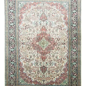 Silketeppe - Kashmir silke - 218 x 153 cm - beige