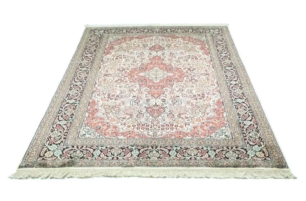 Silketeppe - Kashmir silke - 218 x 153 cm - beige