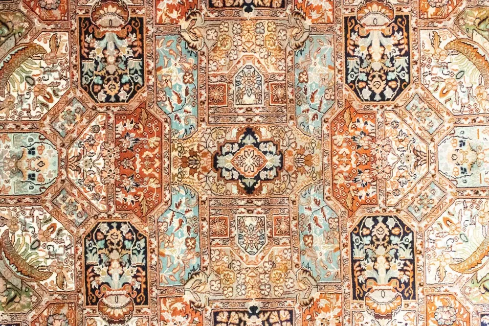 Silketeppe - Kashmir silke - 229 x 152 cm - beige