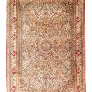 Silketeppe - Kashmir silke - 250 x 167 cm - rød