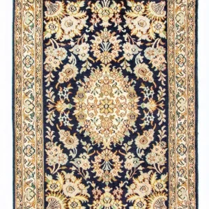 Silketeppe - Kashmir silke - 98 x 63 cm - blå