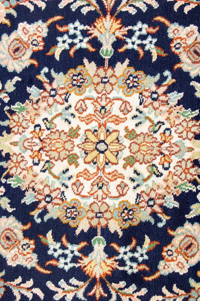 Silketeppe - Kashmir silke - 98 x 63 cm - blå