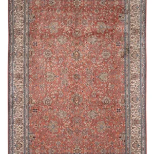 Silketeppe - Kashmir silke - 268 x 184 cm - lys rød