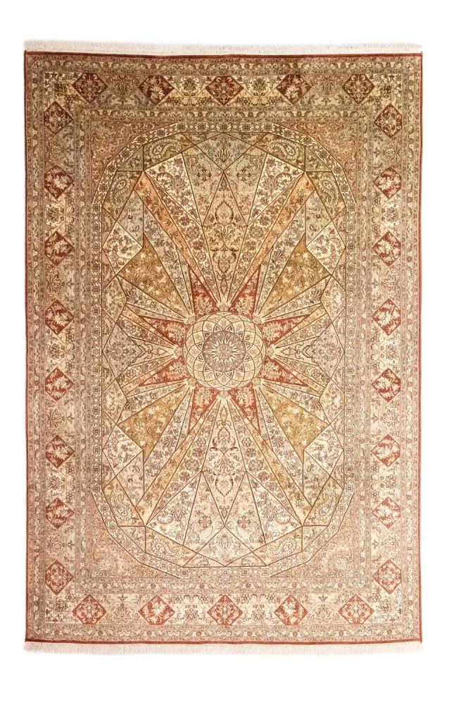 Silketeppe - Kashmir silke - 270 x 185 cm - brun