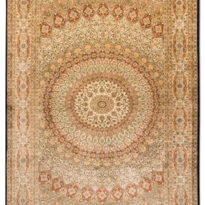 Silketeppe - Kashmir silke - 287 x 197 cm - flerfarget