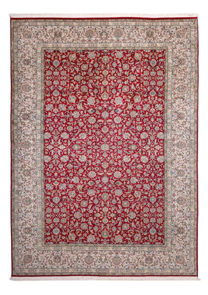 Silketeppe - Kashmir silke - 302 x 216 cm - rød