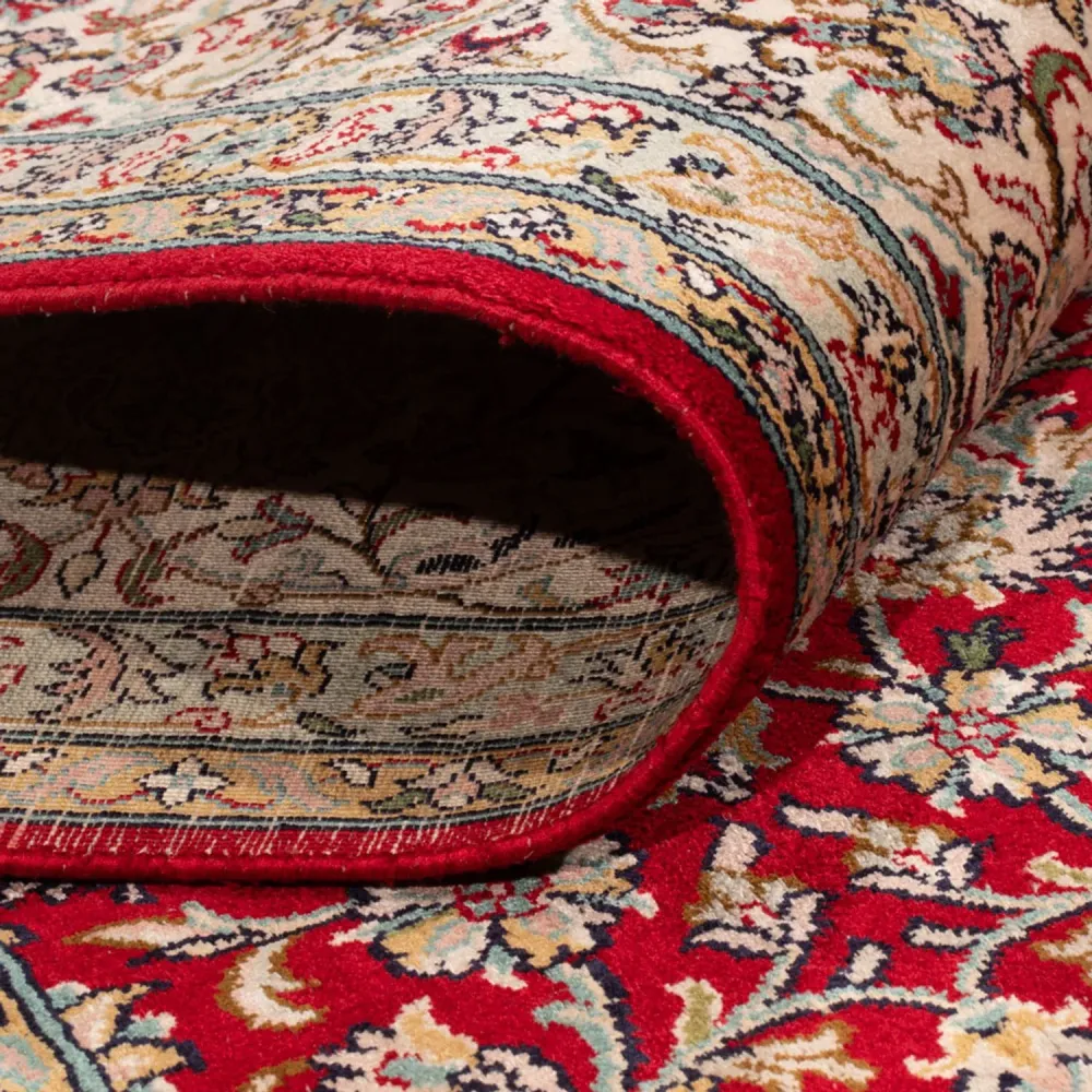 Silketeppe - Kashmir silke - 302 x 216 cm - rød