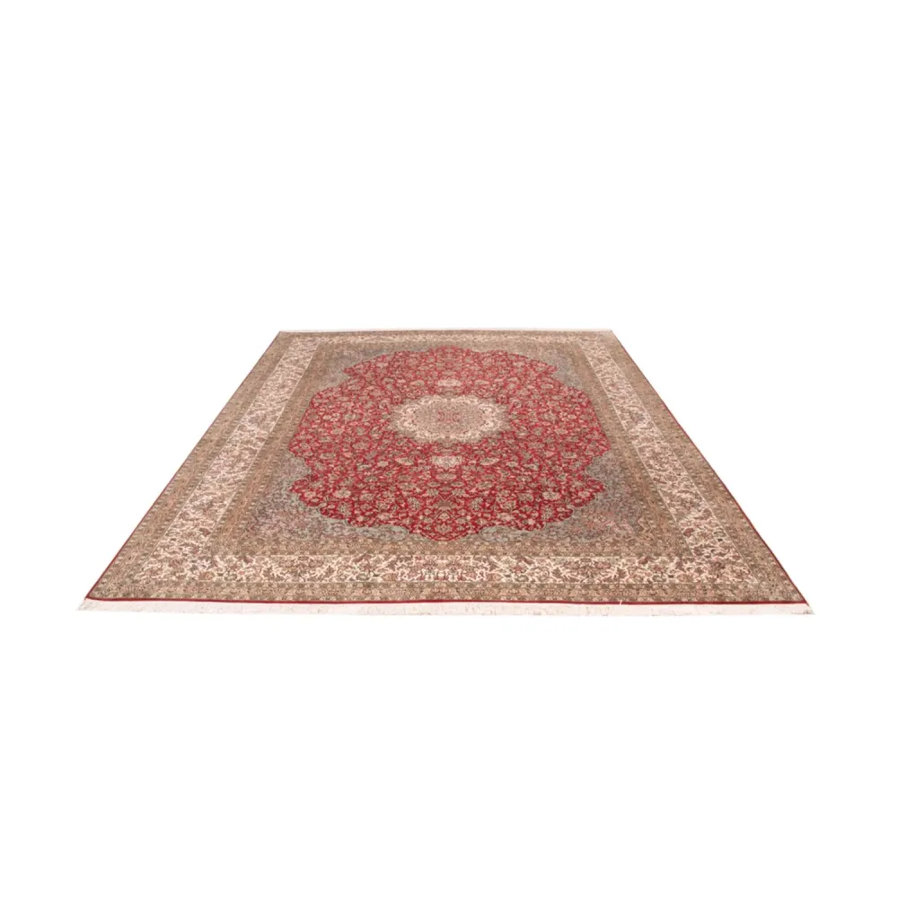 Silketeppe - Kashmir silke - 303 x 220 cm - rød