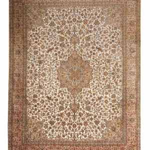 Silketeppe - Kashmir silke - 307 x 243 cm - beige