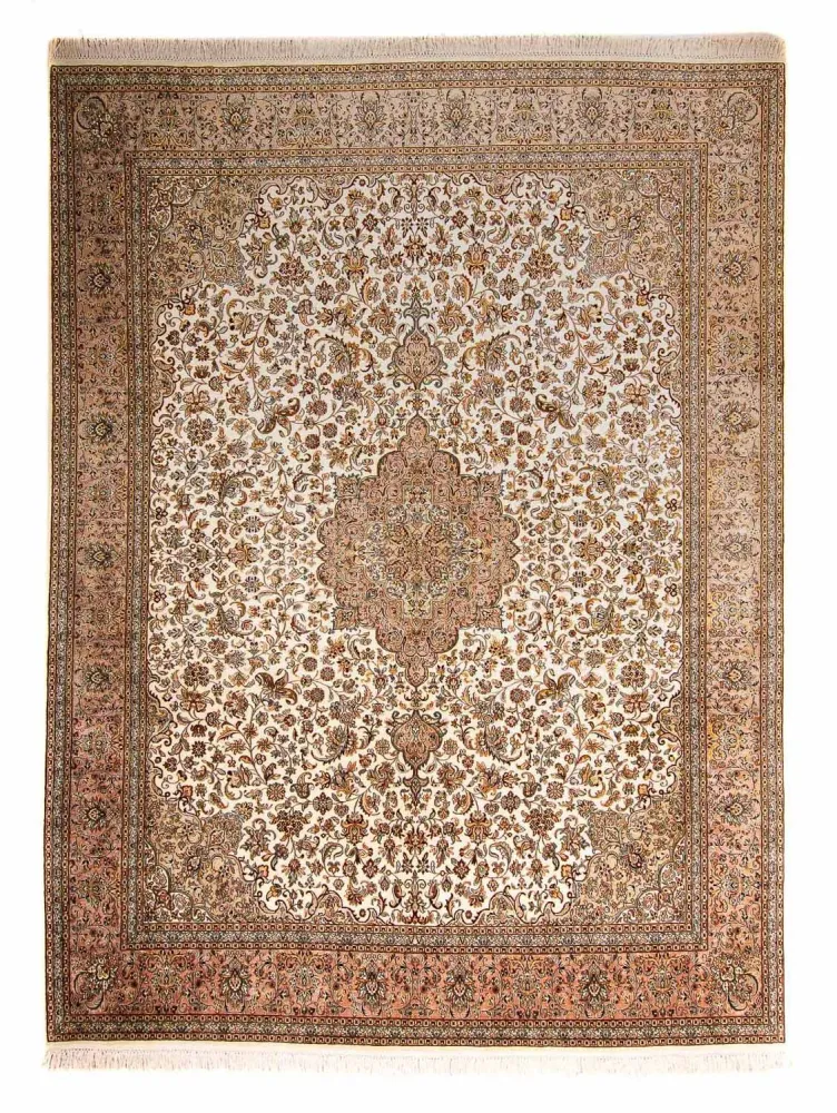Silketeppe - Kashmir silke - 307 x 243 cm - beige