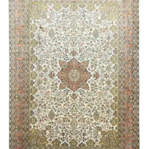 Silketeppe - Kashmir silke - 308 x 217 cm - beige
