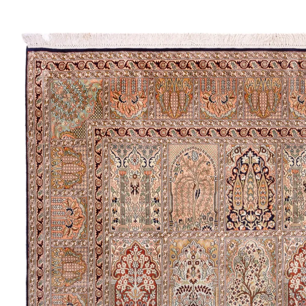 Silketeppe - Kashmir silke - 308 x 242 cm - mørk beige