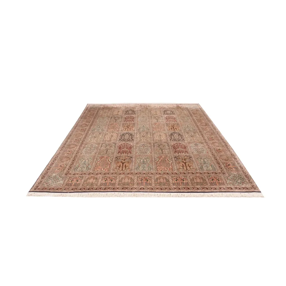 Silketeppe - Kashmir silke - 308 x 242 cm - mørk beige