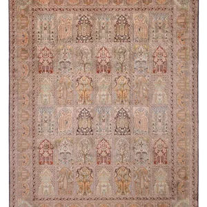 Silketeppe - Kashmir silke - 308 x 242 cm - mørk beige