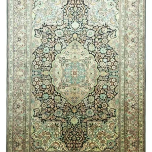 Silketeppe - Kashmir silke - 311 x 213 cm - blå