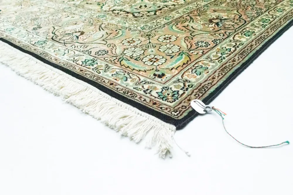 Silketeppe - Kashmir silke - 311 x 213 cm - blå