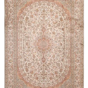 Silketeppe - Kashmir silke - 314 x 219 cm - beige