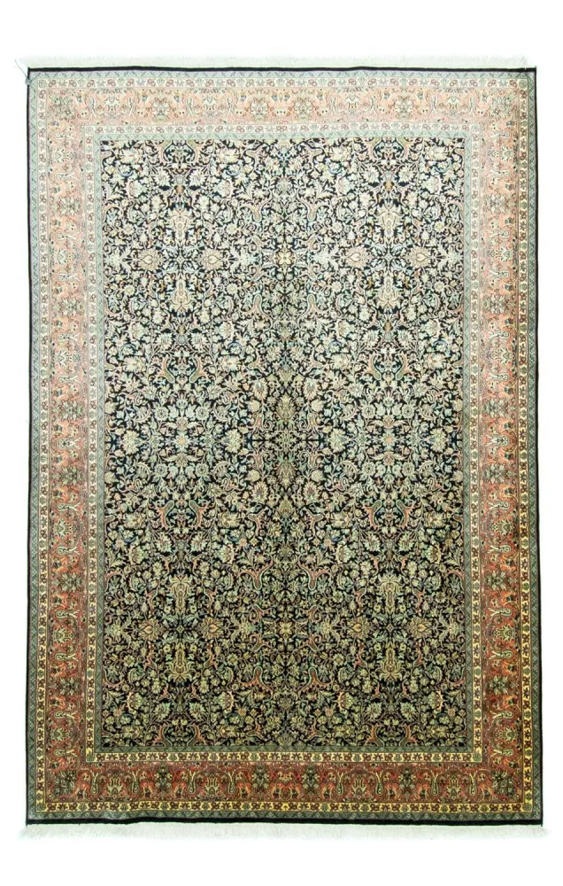 Silketeppe - Kashmir silke - 315 x 214 cm - blå