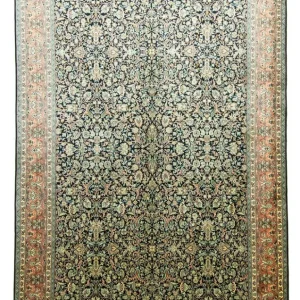 Silketeppe - Kashmir silke - 315 x 214 cm - blå