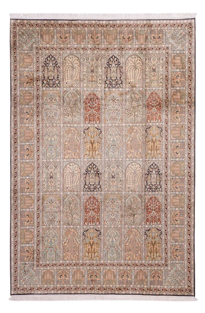 Silketeppe - Kashmir silke - 315 x 214 cm - lys beige